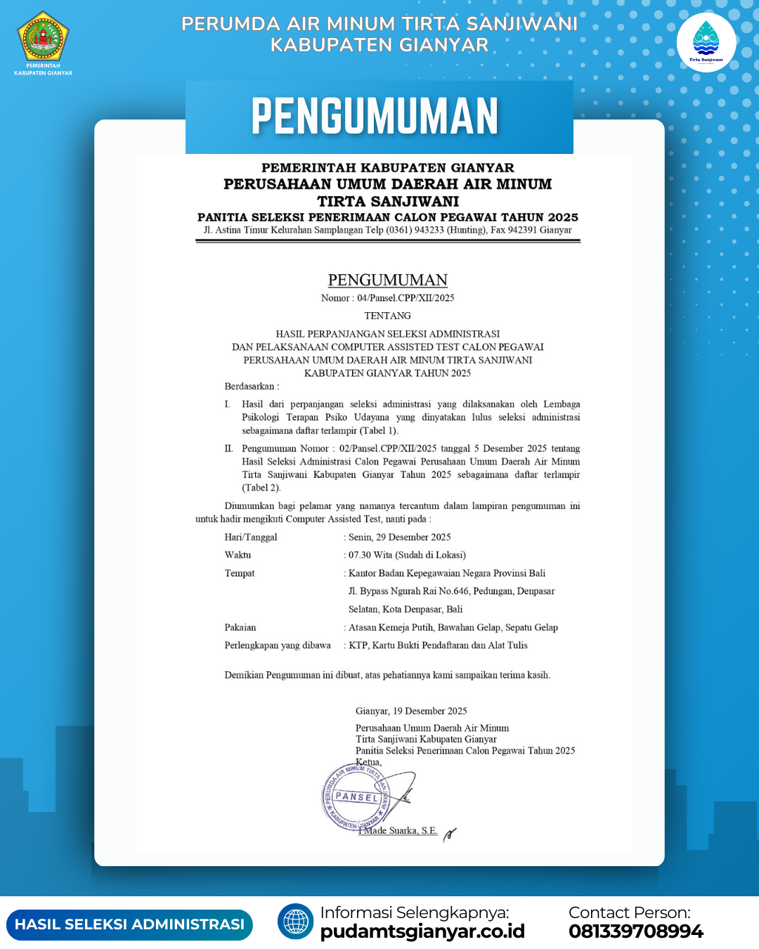 Info berita,Layanan PDAM,Kegiatan PDAM,gangguan layanan pdam,Berita PDAM,PERUMDA AMTS,PERUMDA AMTS Kabupaten Gianyar